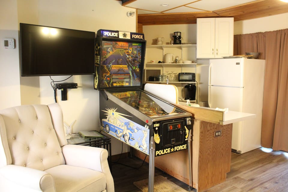 Recliner- TV And Pinball Machine.(free play)