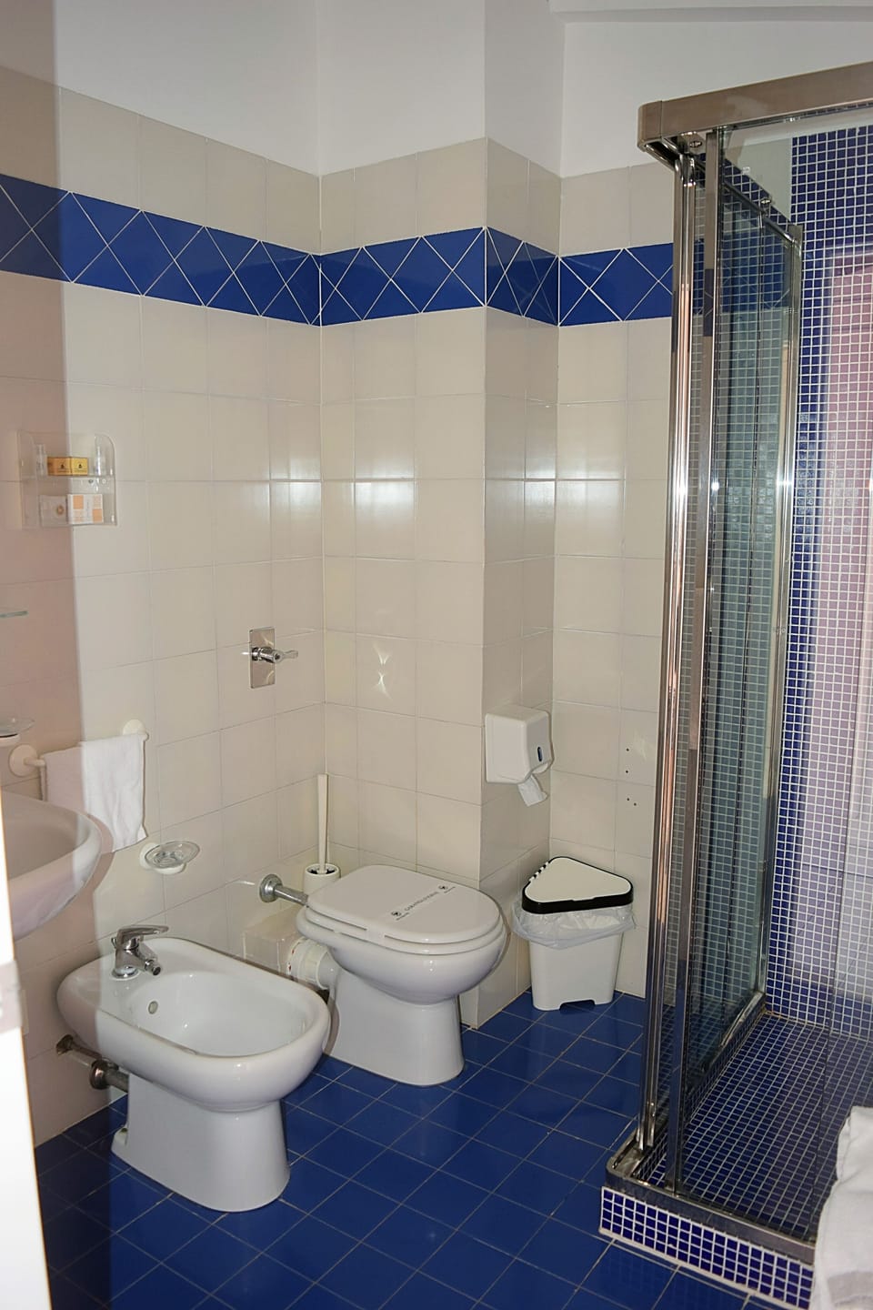 Shower, free toiletries, hair dryer, bidet