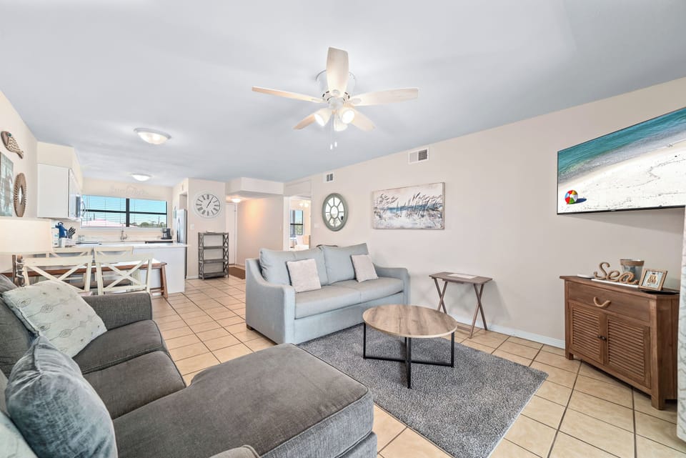 Open living and dining space