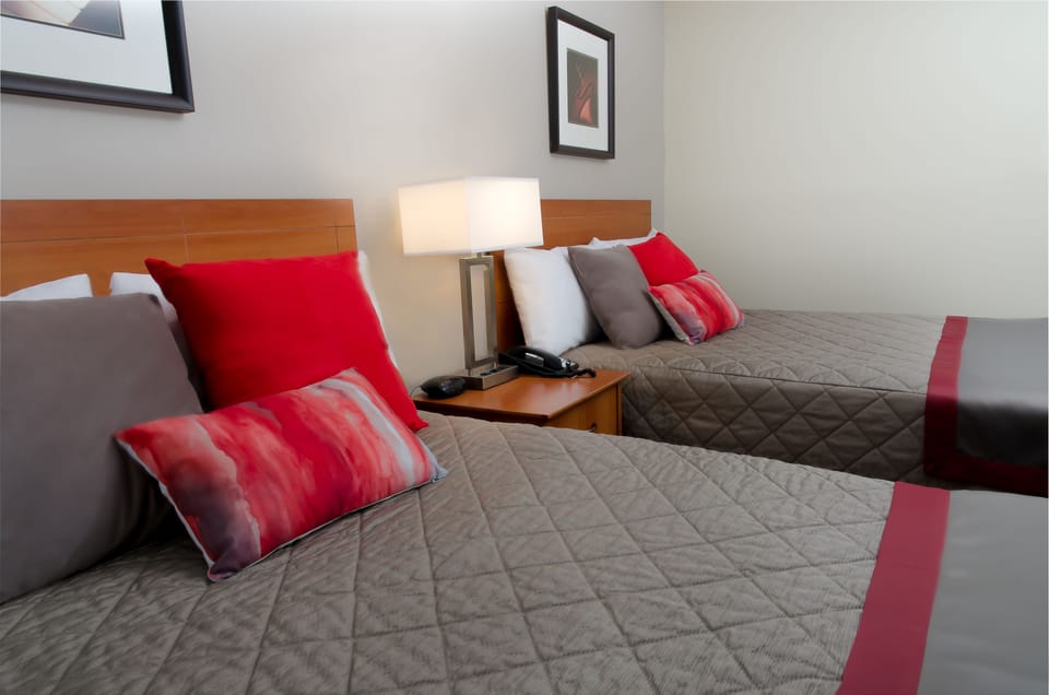 Standard Double Room, 2 Double Beds | Pillowtop beds, desk, laptop workspace, blackout drapes