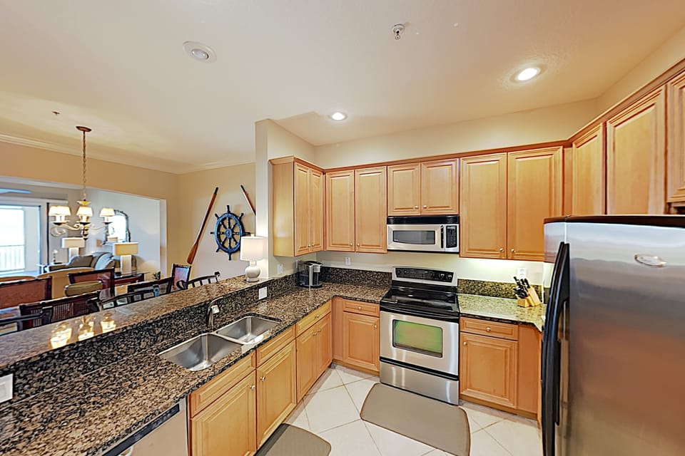 nicely appointed kitchen with everything you need