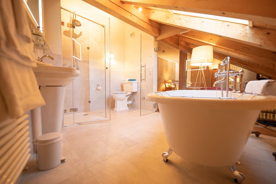 Comfort Double Room | Bathroom | Free toiletries, hair dryer, bathrobes, slippers