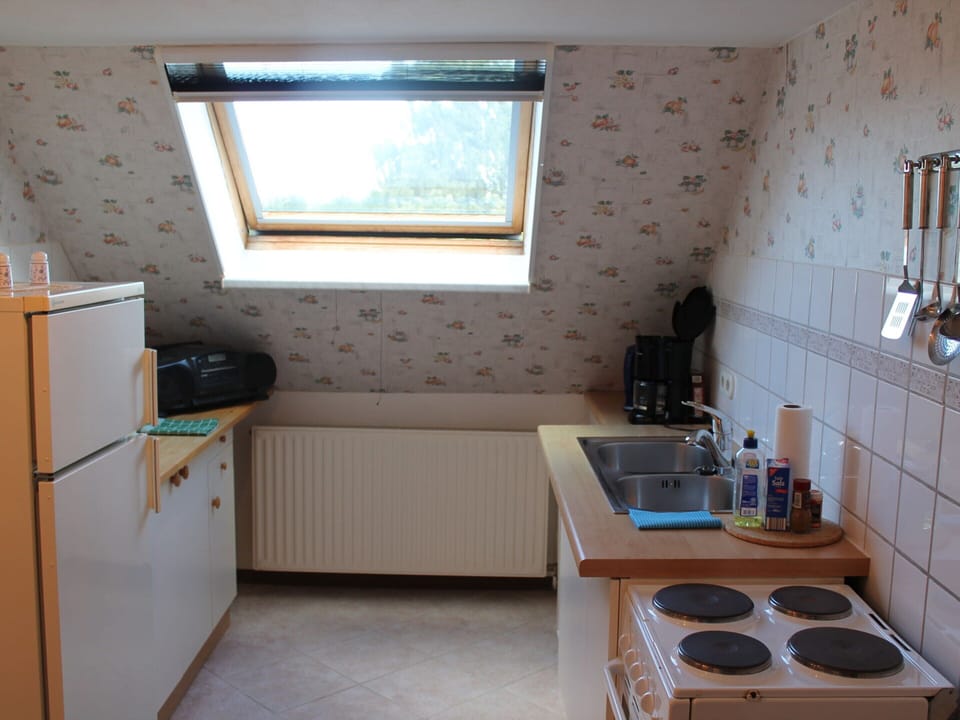 Apartment | Private kitchen | Electric kettle, highchair