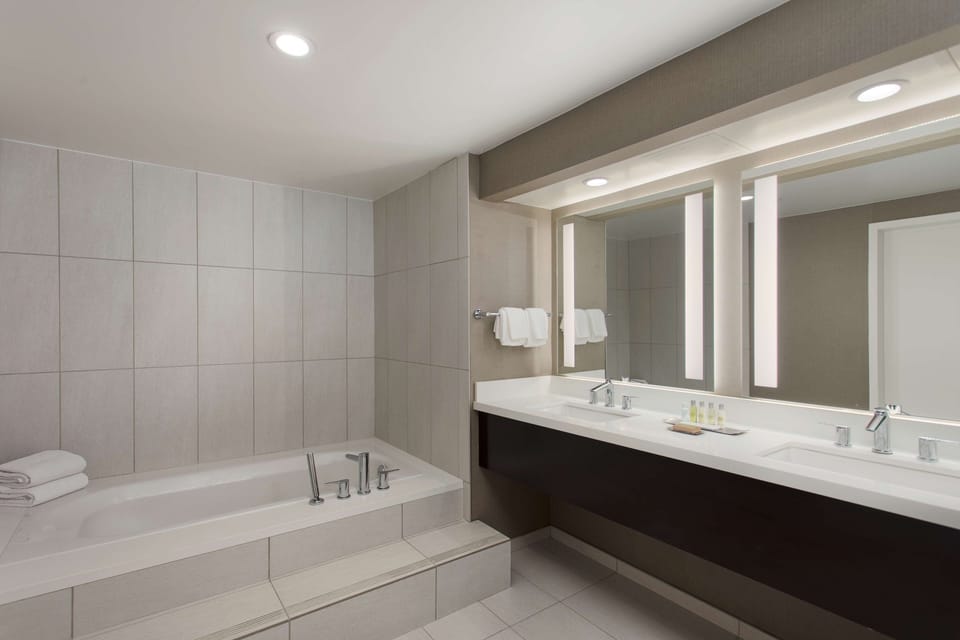 Suite, 1 King Bed | Bathroom | Free toiletries, hair dryer, towels, soap