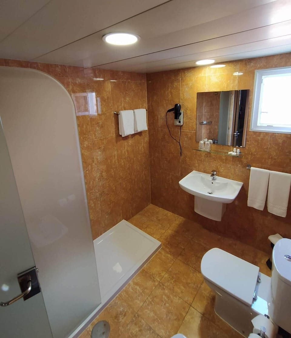 Free toiletries, hair dryer, towels