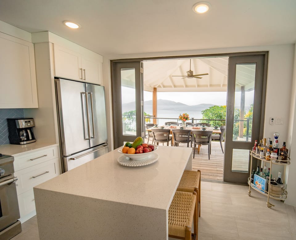 A kitchen with a view