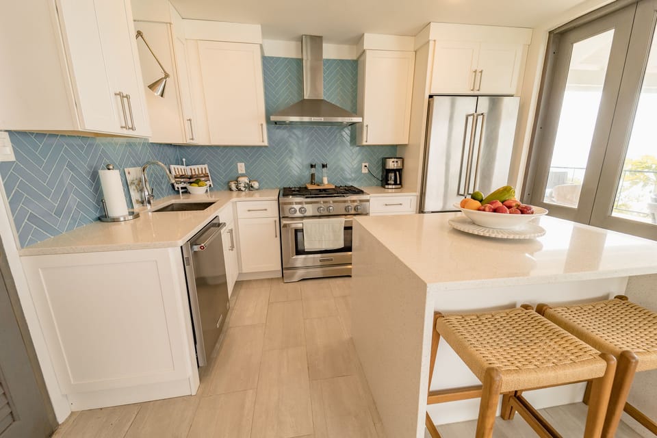 Enjoy cooking and prepping with friends and family in this dreamy kitchen