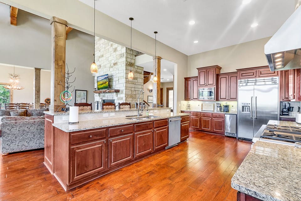 View from the breakfast table into the kitchen