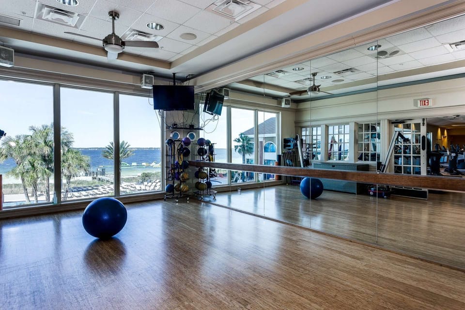 Even the fitness center has a view!
