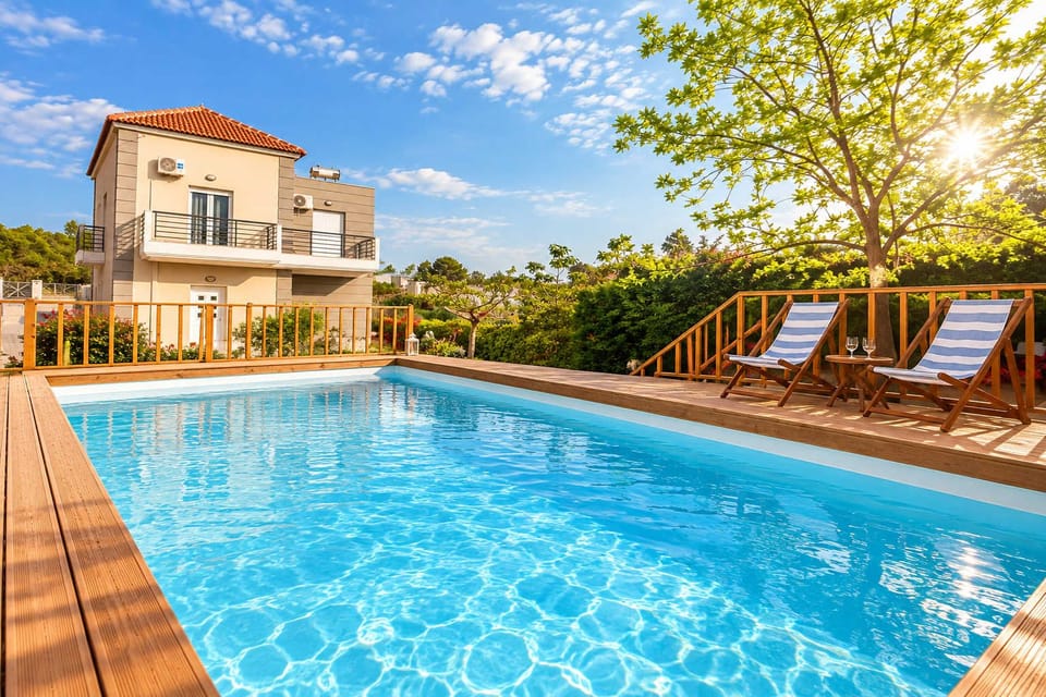 Exterior of the property along with the private pool 