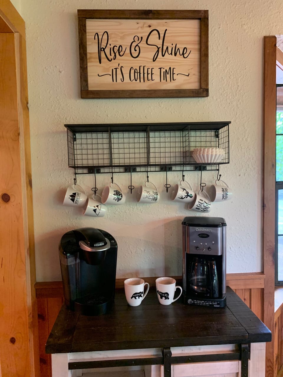 Coffee bar! Off to the side of the kitchen so no one is in the cooks way:)