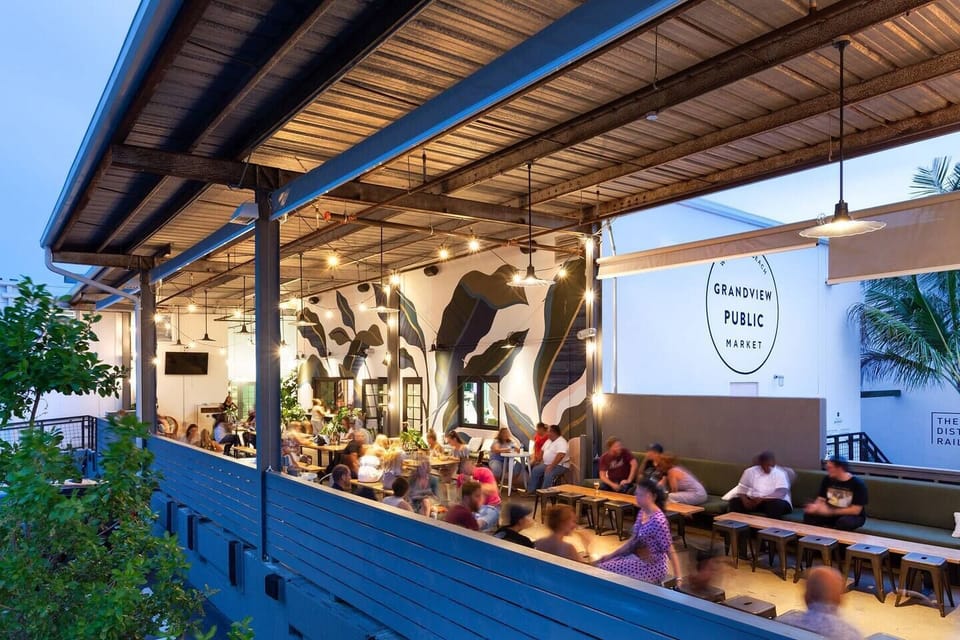 GrandView Public Market -Only 7 minutes away - A gourmet food and social hall in West Palm Beach with 12 vendors, curated happenings and live music