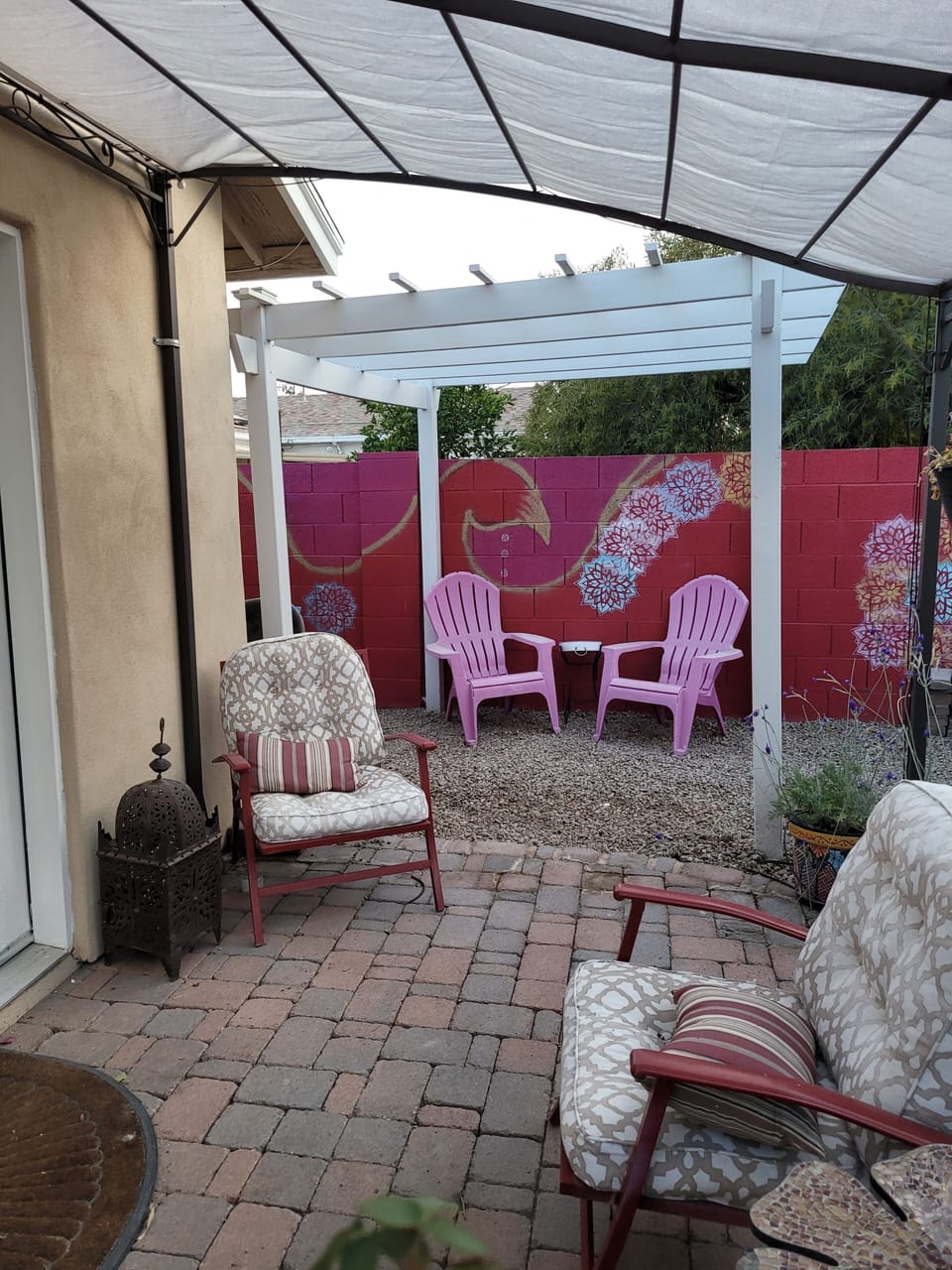 Your private patio for the garden studio has plenty of space to relax and work