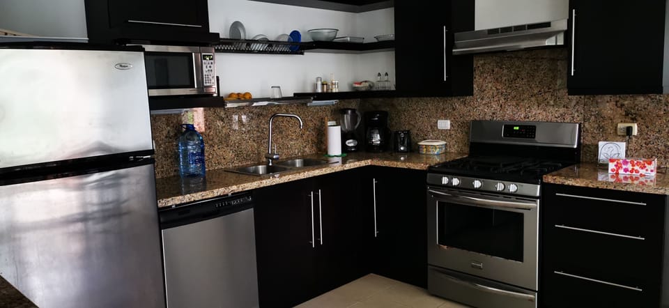 The fully equipped kitchen satisfies the most demanding chef.