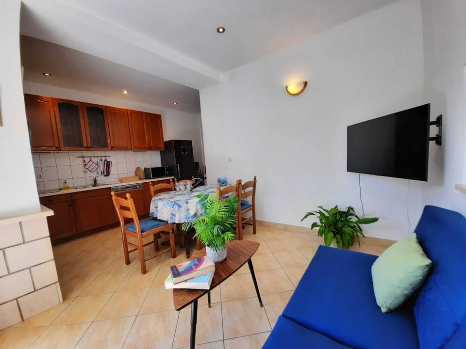 Living area and kitchen
