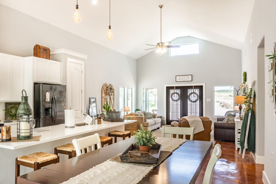 Living and Dining space is bright and open
