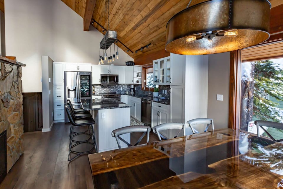 Kitchen area with modern appliances