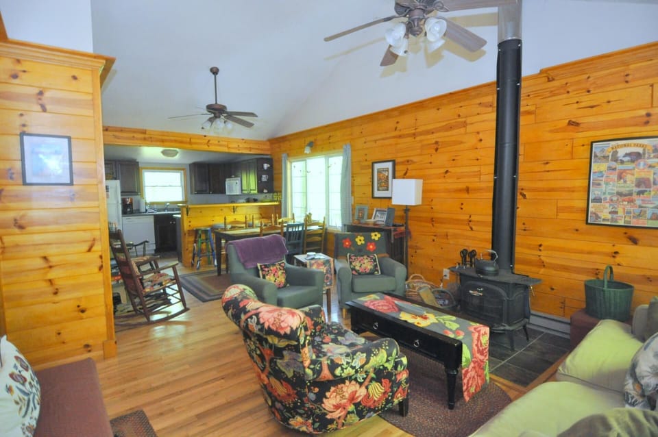 House, Multiple Beds (Cabin at Sleepy Creek - Charming Cabi) | Living area | 32-inch TV with digital channels, fireplace