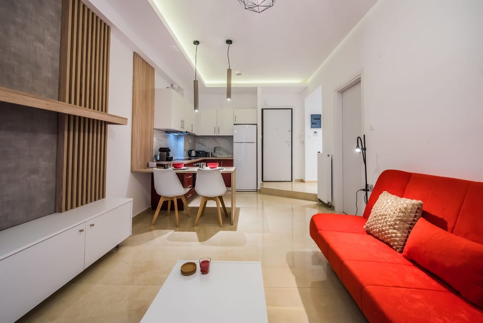 Deluxe Apartment, 1 Bedroom | Living area | Flat-screen TV, Netflix, streaming services