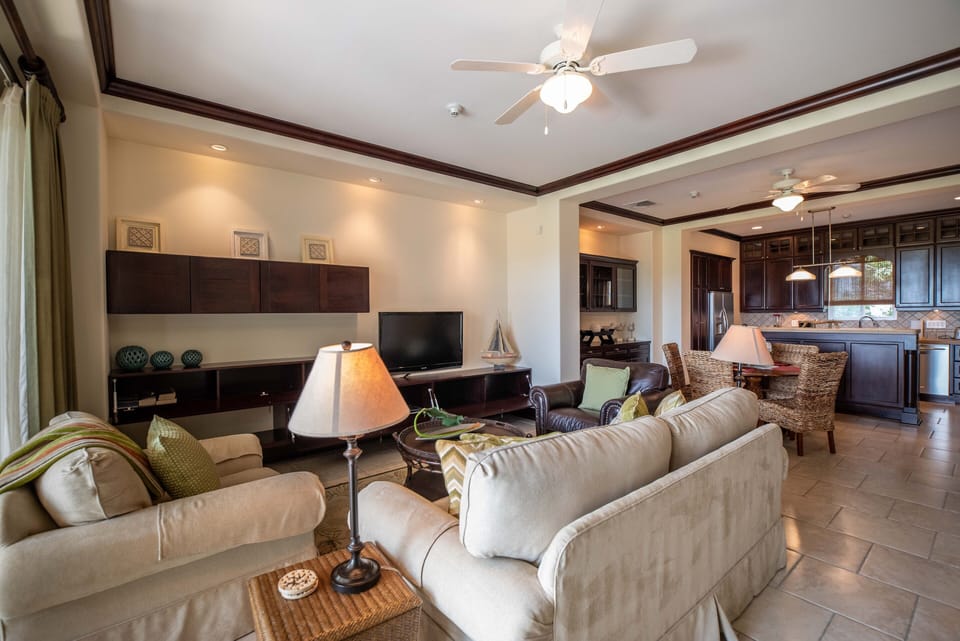 Premium Condo, Terrace, Partial Ocean View | Living area | Flat-screen TV