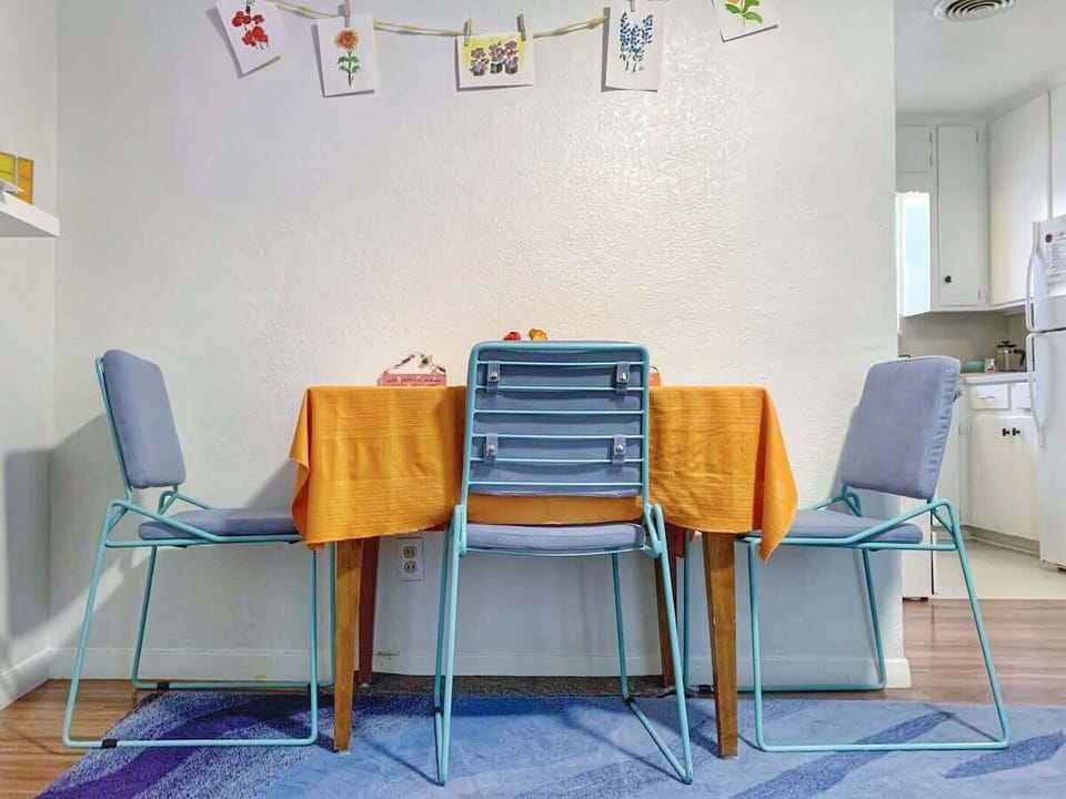 Dining table with seating for 3 to enjoy your meal.