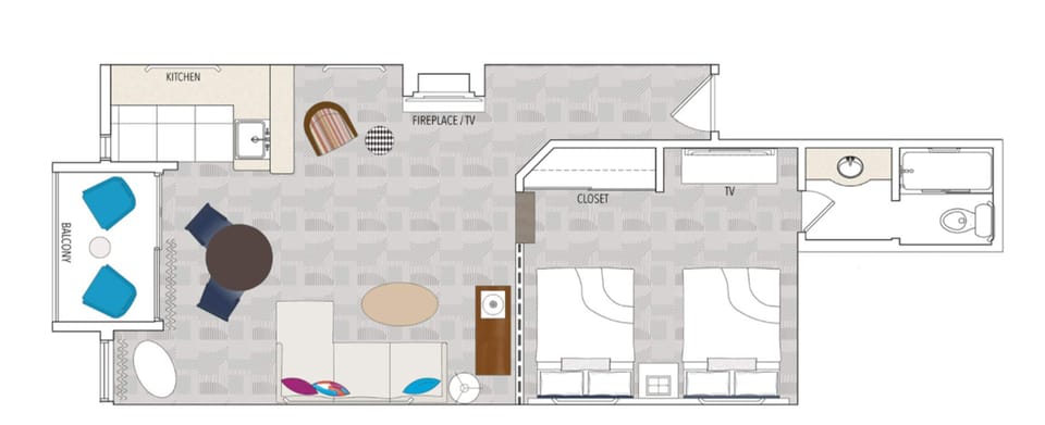 Signature Two Queen Suite, Top Floor with Balcony | Egyptian cotton sheets, premium bedding, pillowtop beds, in-room safe