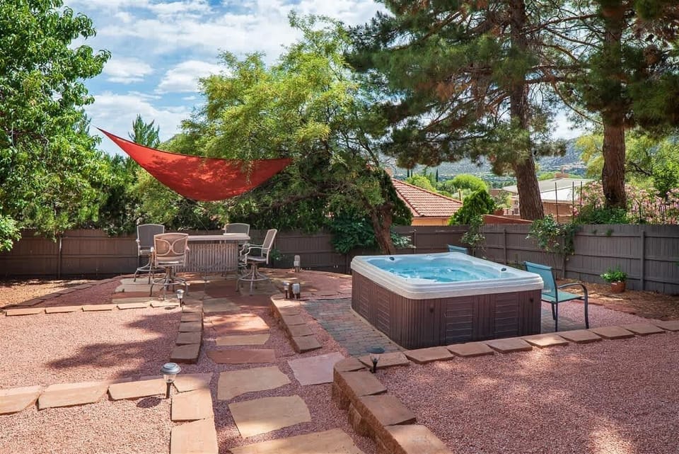 Private hot tub for peaceful evenings stargazing