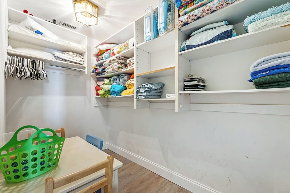 Large closet and play area.