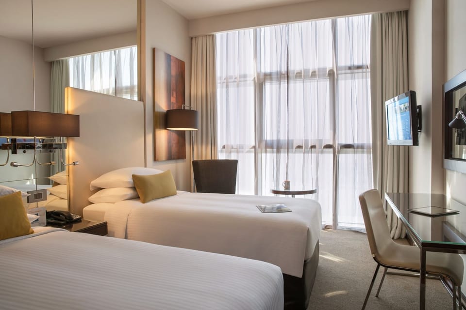 In-room safe, desk, laptop workspace, blackout drapes