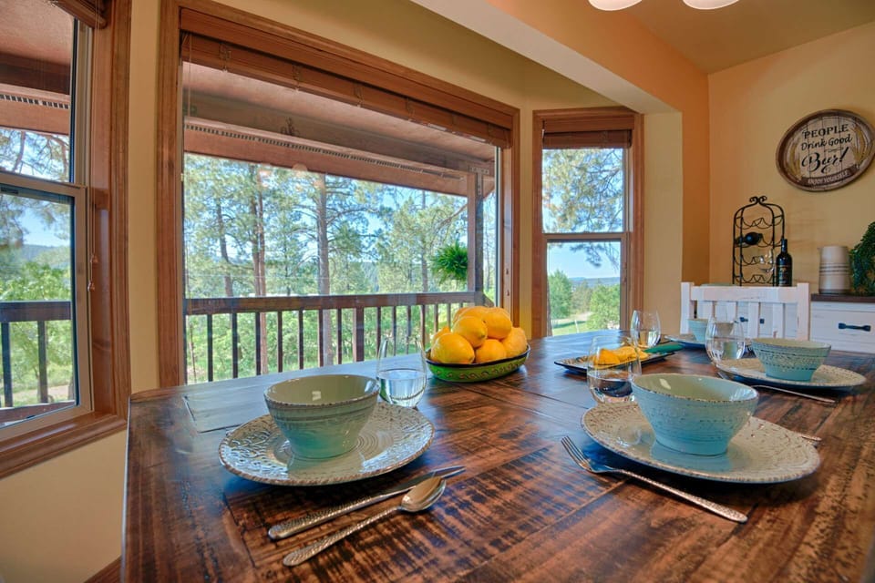 Enjoy a stunning view out the front window as you eat breakfast