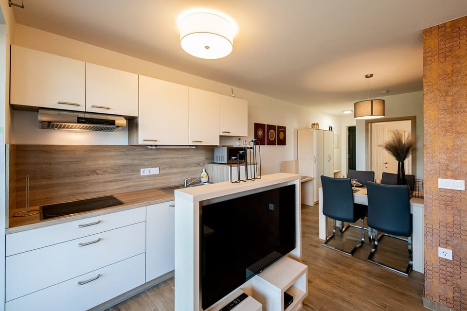 Apartment, 1 Bedroom | Private kitchen | Fridge, microwave, stovetop, dishwasher