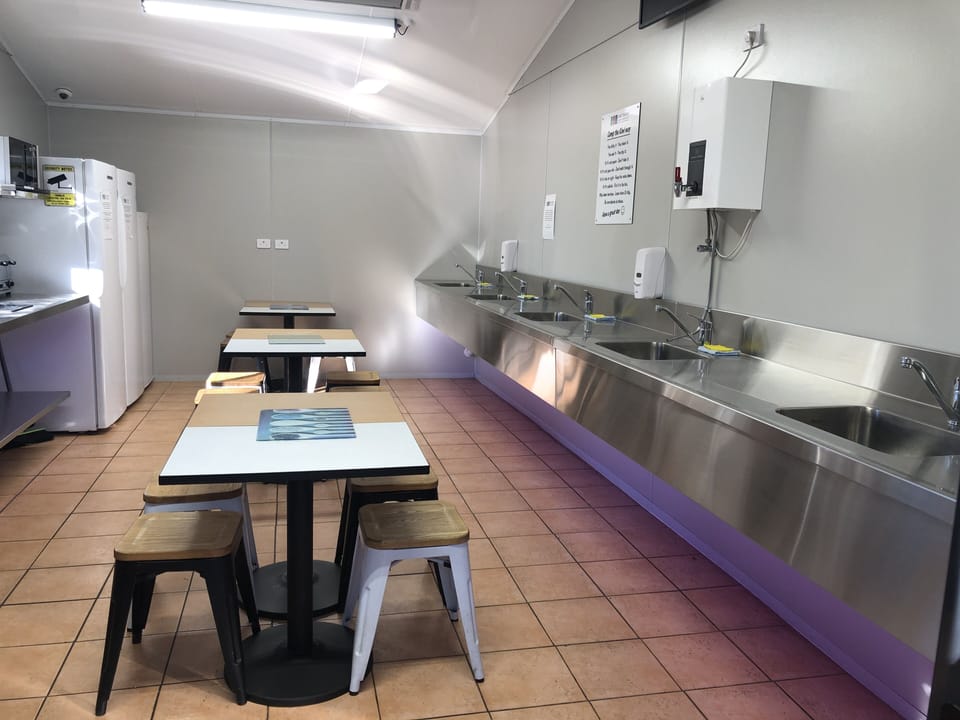 Shared fridge, microwave