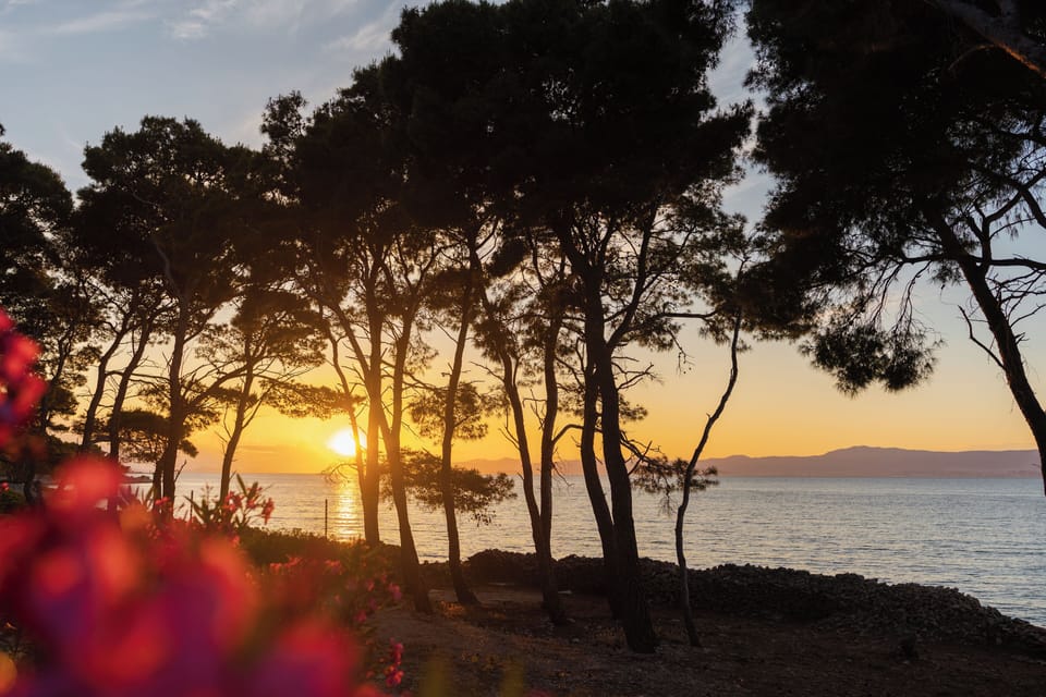 On the beach, white sand, beach umbrellas, beach bar