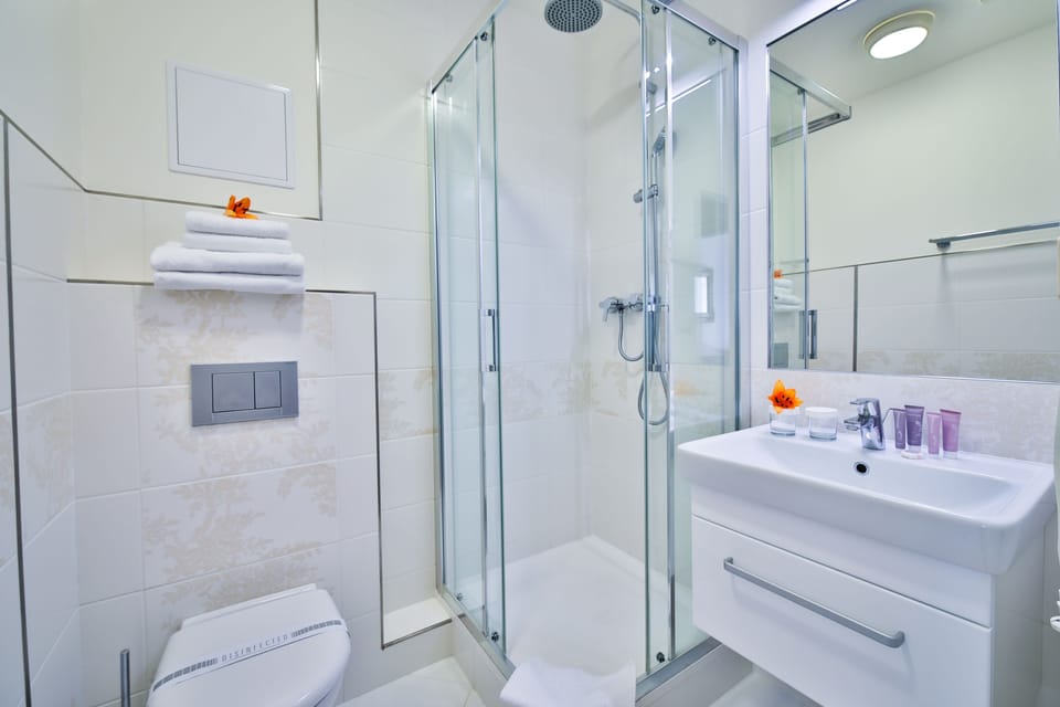 Free toiletries, hair dryer, towels
