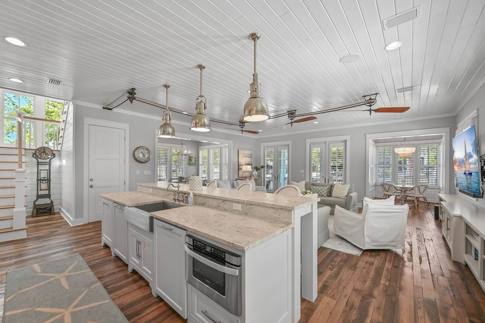 13 Madaket Way - WaterSound - Open Living, Dining, and Kitchen Area