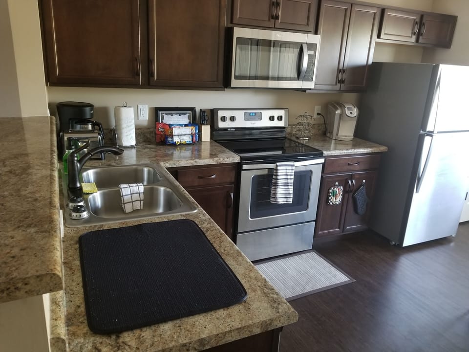 Fully equipped kitchen with all the amenities of home.