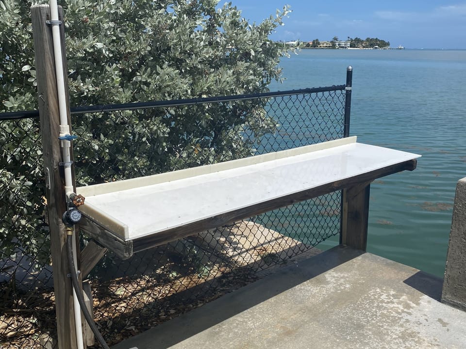 Cleaning table for even the largest catch!