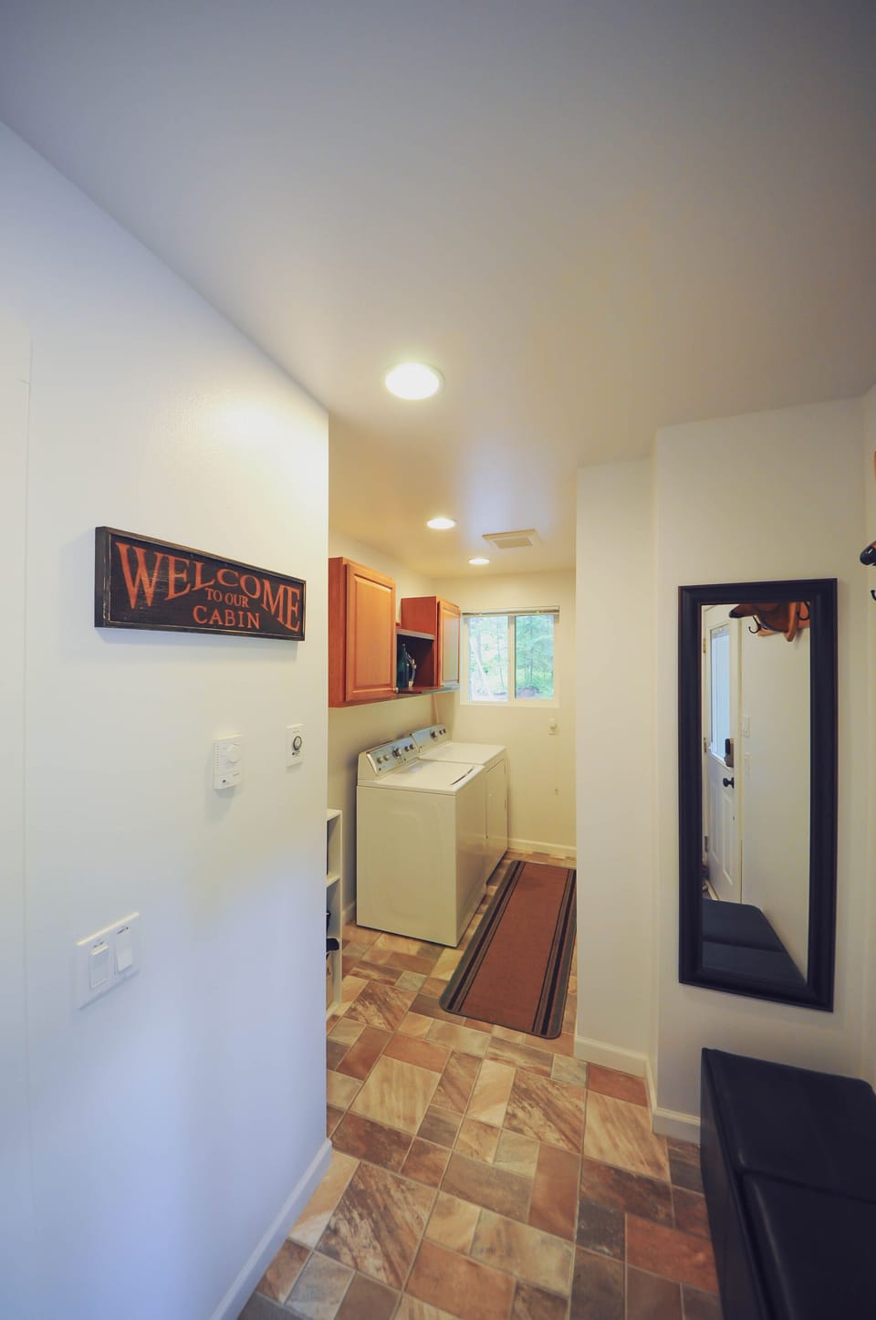 Front entrance with laundry room