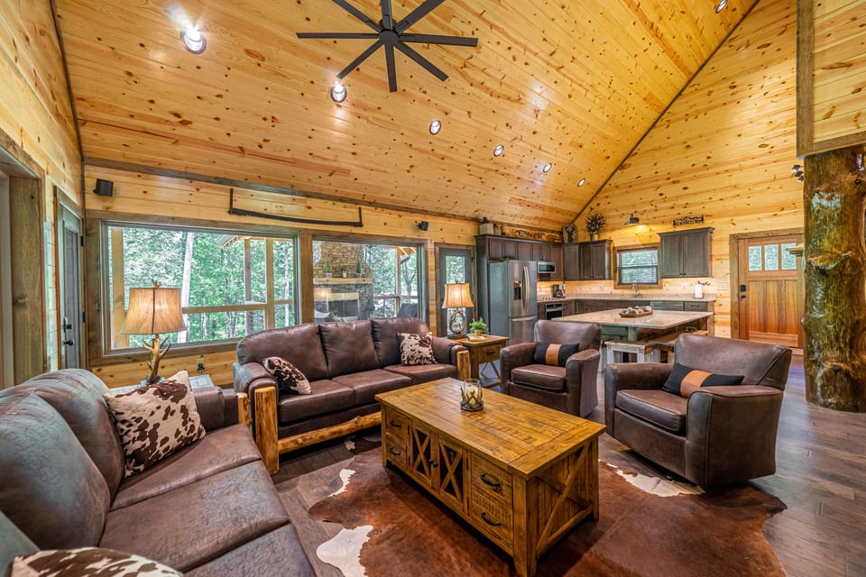 Living Room with View of the pool