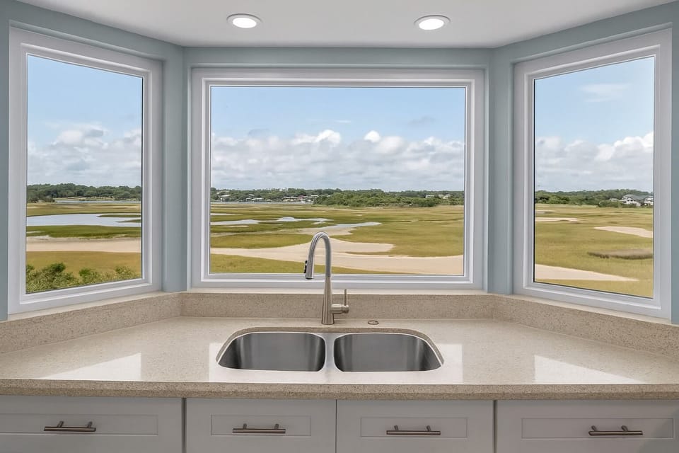 No one will mind helping with the dishes with this view!
