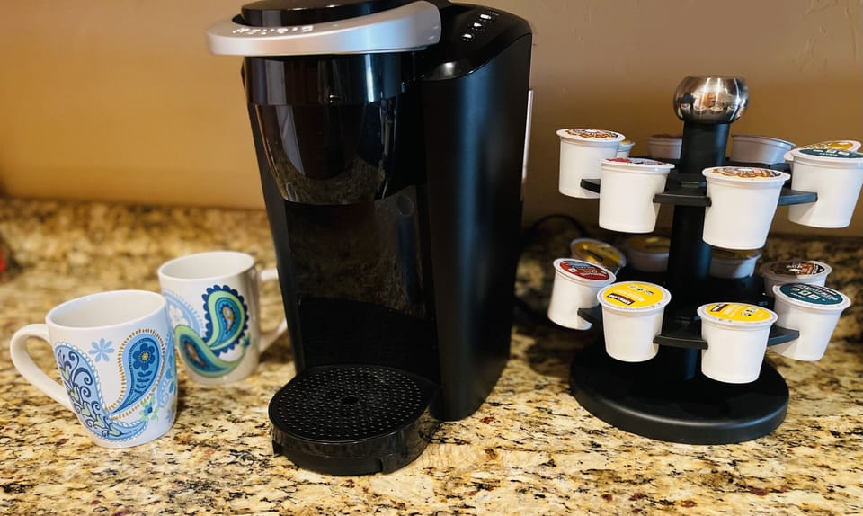 Start your day with a cup of coffee.  Keurig Coffee machine & K-cups for you.