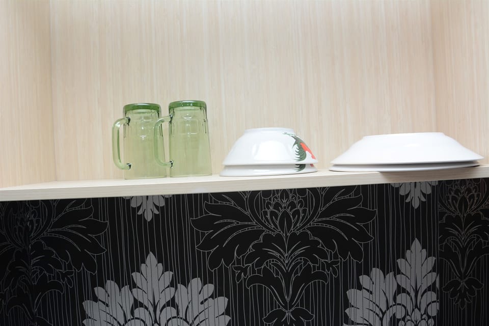 Room | Private kitchen | Fridge, stovetop, electric kettle, cookware/dishes/utensils