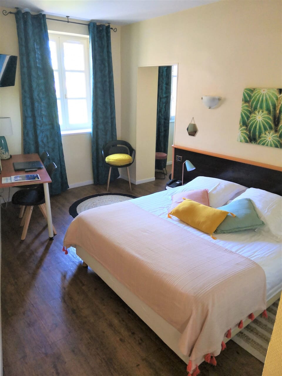 Desk, iron/ironing board (on request), cribs (free), WiFi (free)