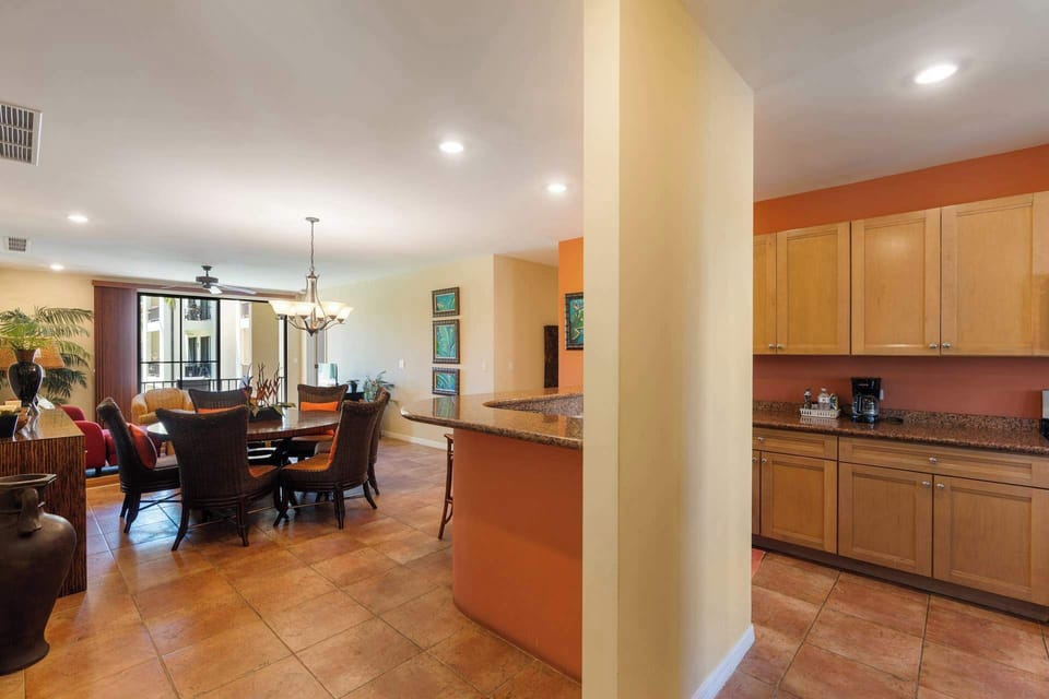 Kitchen and living room view