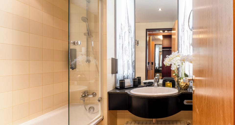Comfort Single Room | Bathroom | Combined shower/tub, free toiletries, hair dryer, towels