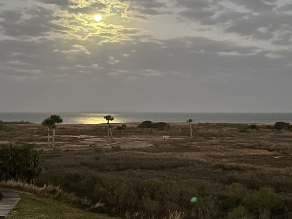 Bright moon reflecting off the bay is a breathtaking view. to see!