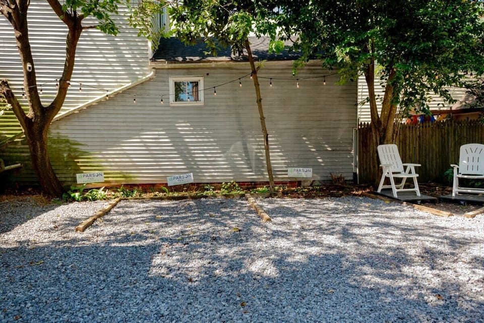 The parking lot. Each room includes a free off-street parking space.