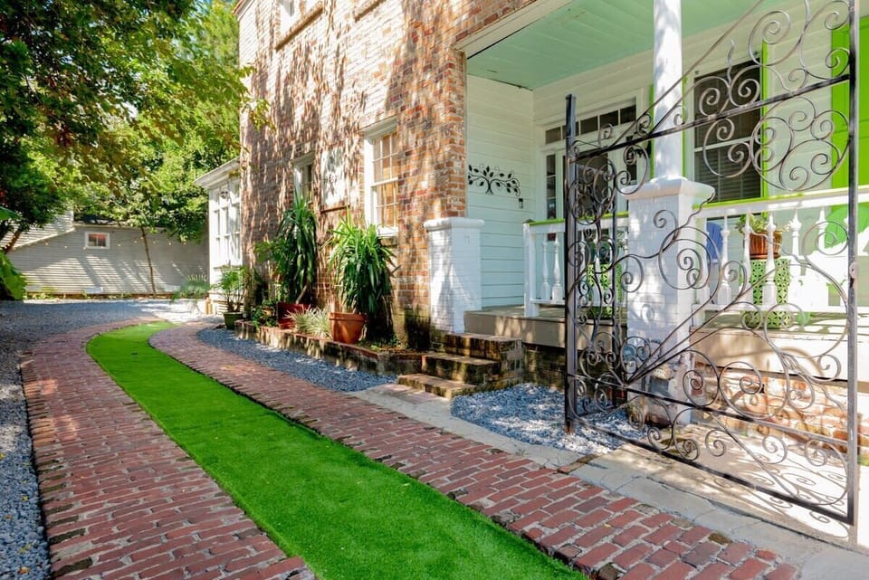 Our drive way and historic iron gate. A Charleston staple. 