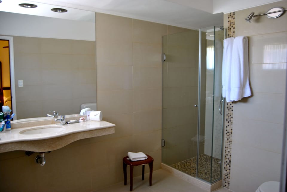 Family Quadruple Room | Bathroom | Rainfall showerhead, hair dryer, bidet, towels