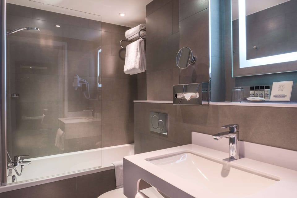 Free toiletries, hair dryer, slippers, towels